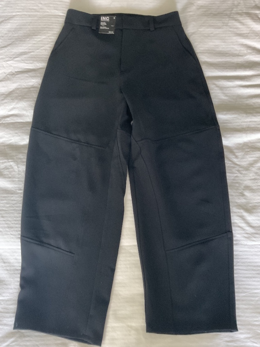 NWT I.N.C. Black high-rise barrel pants.